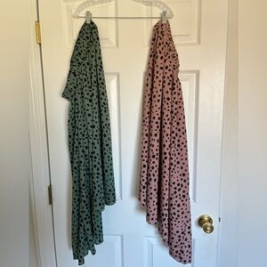 Polka Dot Skirt Duo - Sage Green & Dusty Rose